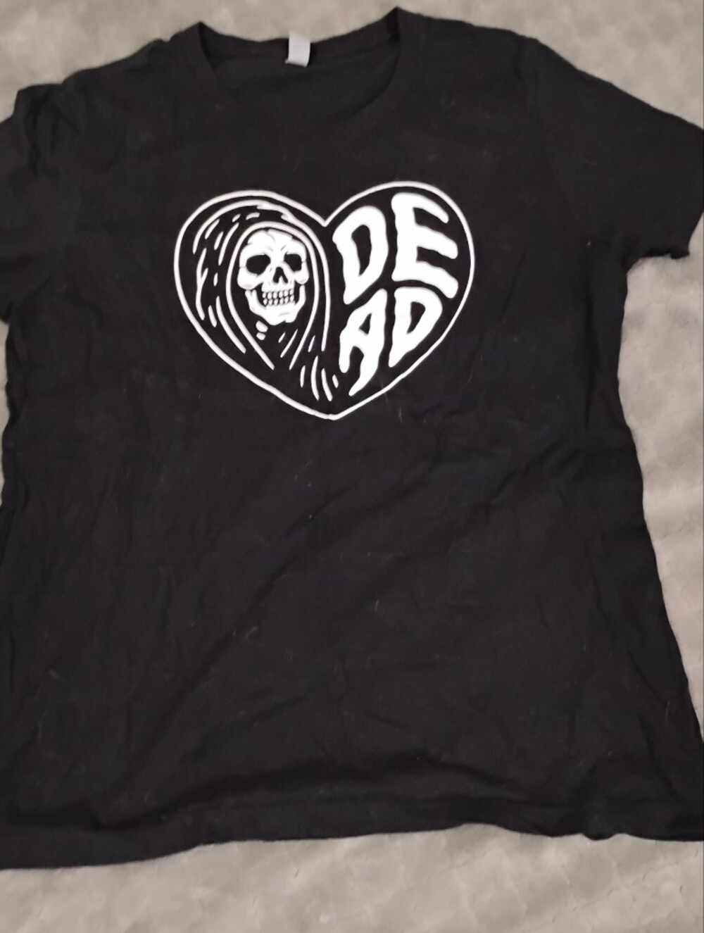 Women's Black Graphic 'Dead' Heart T-Shirt